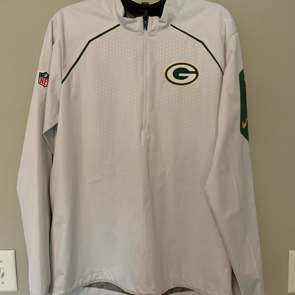 Men's Green Bay Packers Nike Light Gray Repel Quarter-Zip Light-Weight Jacket